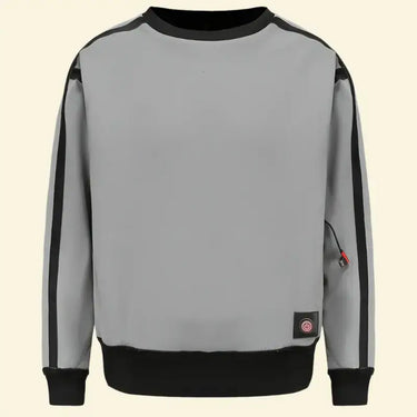 Front view of the Warmweave™ USB Heated Sweatshirt in grey and black, designed for winter warmth